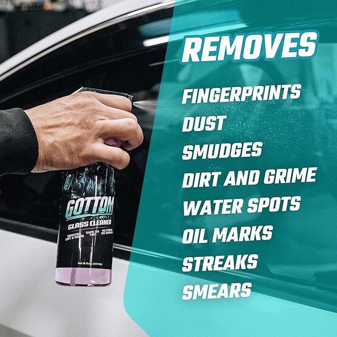 Gottom Glass Cleaner – 128oz, Ammonia Free, Streak-Free Window & Glass Cleaner, Safe on Tint – Perfect for Mirrors, Windows, & Glass Surfaces – Effective Dirt & Grime Remover
