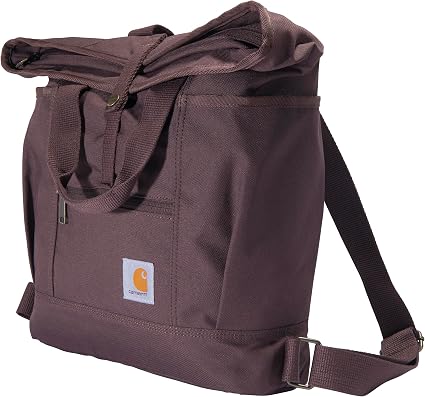 Carhartt Convertible Backpack Tote, Durable Tote Bag with Adjustable Backpack Straps and Laptop Sleeve, Wine