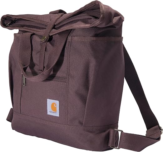 Carhartt Convertible Backpack Tote, Durable Tote Bag with Adjustable Backpack Straps and Laptop Sleeve, Wine