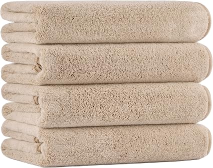 POLYTE 330 GSM Poly Blend Microfiber Quick Dry Bath Towel, 30x57 in, 4 Pack