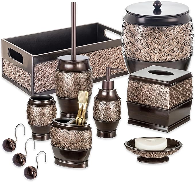 Creative Scents Dublin Brown Toilet Brush Set - Toilet Bowl Cleaner Brush and Holder - Decorative Toilet Bowl Scrubber - Space Saving Designed Toilet Bowl Cleaner