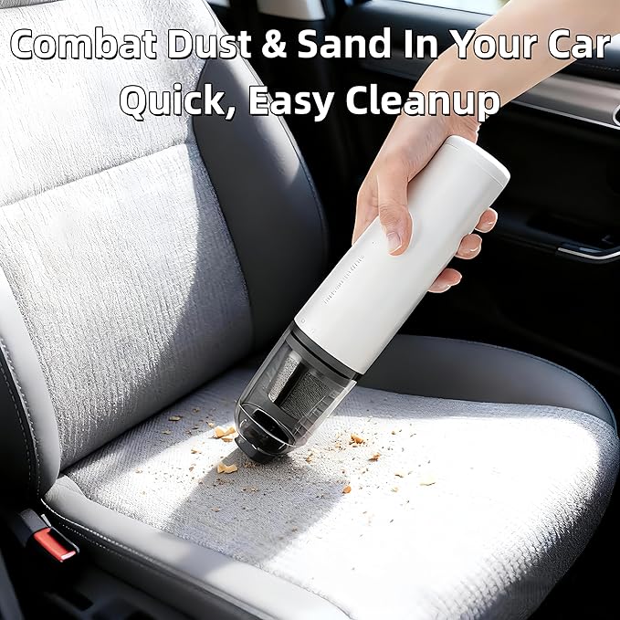 Handheld Vacuum Cordless, Car Vacuum Cleaner Portable with HEPA Filter, 2 Suction Modes, Mini Hand Held Vacuum Rechargeable for Car, Home, Pet Hair, Office, Keyboards(Black)