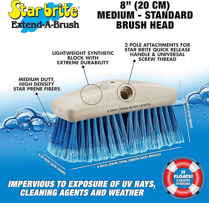 Star brite Medium Wash Brush (Blue), 8-Inch (Pack of 6)