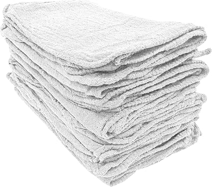 Detailer's Preference Absorbent Cotton Shop Towels, Reusable Cleaning Rags for Auto, Garage, Home, Kitchen, Industrial U