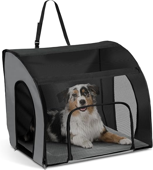 K&H Dog Car Seat, Travel Safety Carrier for Pets, Large, Gray/Black