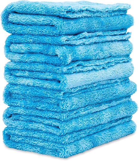 Griot's Garage Microfiber Plush Edgeless Towels, for Car Cleaning, Detailing and Polishing, Scratch-Free, 16” x 16”, Set
