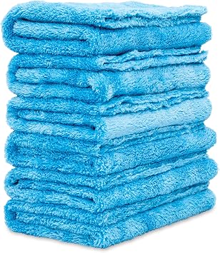Griot's Garage Microfiber Plush Edgeless Towels, for Car Cleaning, Detailing and Polishing, Scratch-Free, 16” x 16”, Set