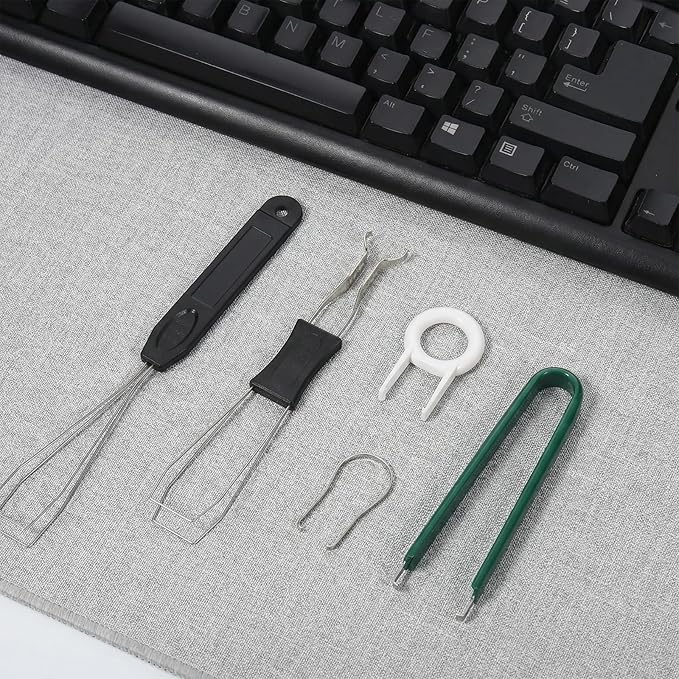 Vin Beauty 6 Pcs Keycap Puller Key Cap Removal Tool, Stainless Steel Keycap Remover Set, Switch Puller Kit with Keycaps Tweezers for Mechanical Keyboard
