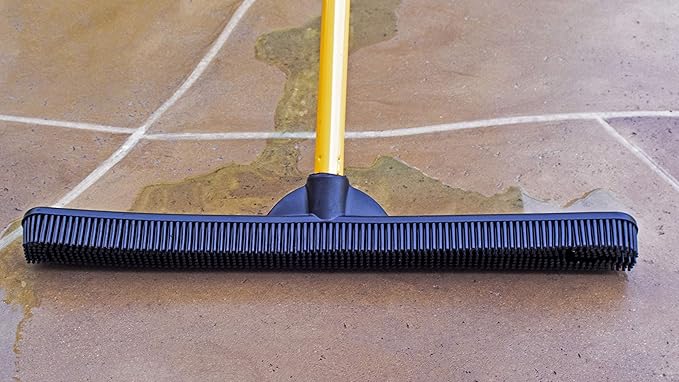 FURemover Pet Hair Removal Rubber Broom, 60" Handle 2-Piece Set