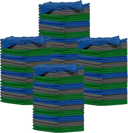 Pinnacle Mercantile Microfiber Cleaning Cloths Extra Large 16x16in Pack of 240 Highly Absorbent Lint Free Streak Free No