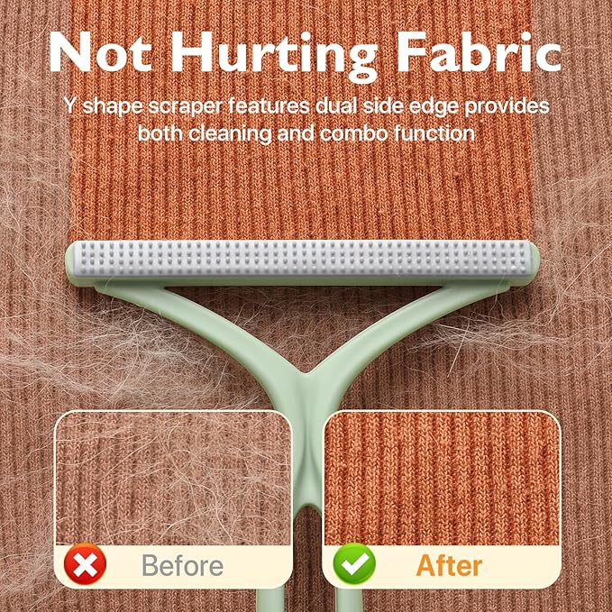 Pet Hair Removal Tool 3 Pack Dog Cat Hair Remover Carpet Scraper Rake Fur Removal Brush Lint Remover Shaver for Car Furniture Couch Green
