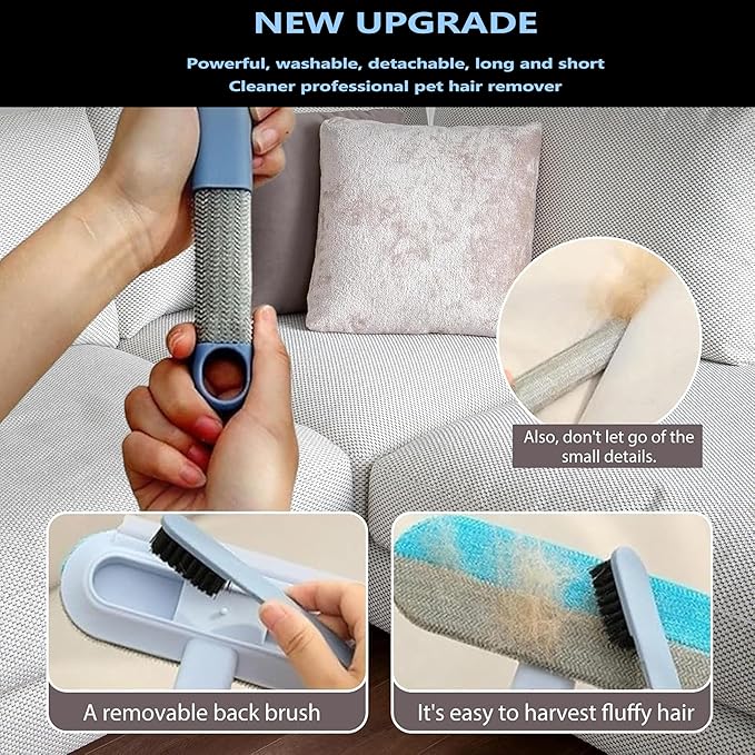2pcs Pet Hair Removal Glove for Dogs & Cats – Upgraded Reusable Electrostatic Fur Remover Tool for Clothing, Furniture, Couch, Carpet, and Car Seats