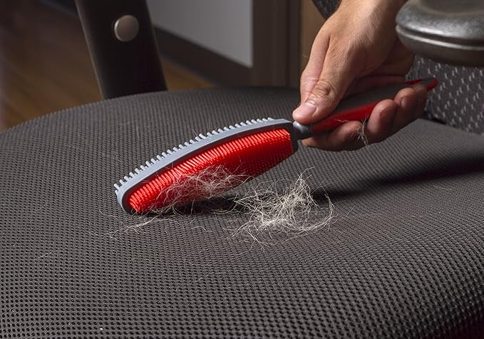 FURemover Duo Pet Hair Rubber Brush, Dual Sided to Easily Remove Fur and Lint from Clothing and Upholstery, Thick Bristles Groom Dogs and Cats, Easy to Clean, Colors May Vary