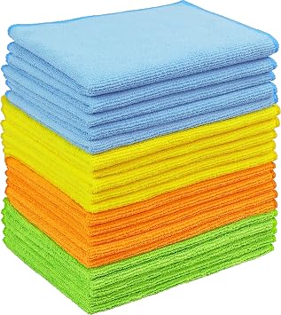 Simple Houseware 12" x 16" Microfiber Cleaning Cloth 20 Pack, 4 Colors