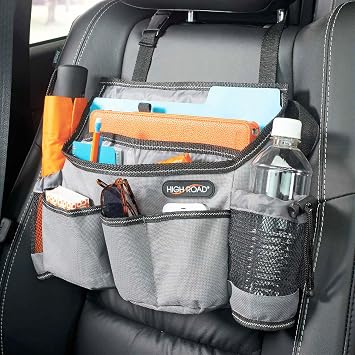 Car Front Seat Organizer with Laptop Sleeve, Bottle Holders and 6 Pockets