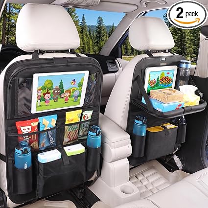 Car BackSeat Organizer,2 Pack for Kids Car Organizer Kick Mats Kick Mats Back Seat Protector with Touch Screen Tablet Ho