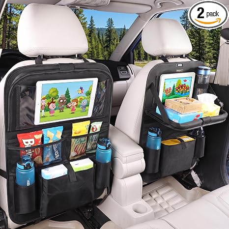 Car BackSeat Organizer,2 Pack for Kids Car Organizer Kick Mats Kick Mats Back Seat Protector with Touch Screen Tablet Ho