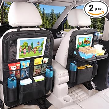 Car BackSeat Organizer,2 Pack for Kids Car Organizer Kick Mats Kick Mats Back Seat Protector with Touch Screen Tablet Ho