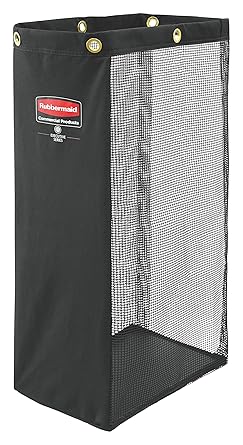 Rubbermaid Commercial Products Executive Series Side-Load Mesh Housekeeping Cart Bag, Black, Compatible with Rubbermaid 