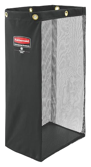 Rubbermaid Commercial Products Executive Series Side-Load Mesh Housekeeping Cart Bag, Black, Compatible with Rubbermaid 