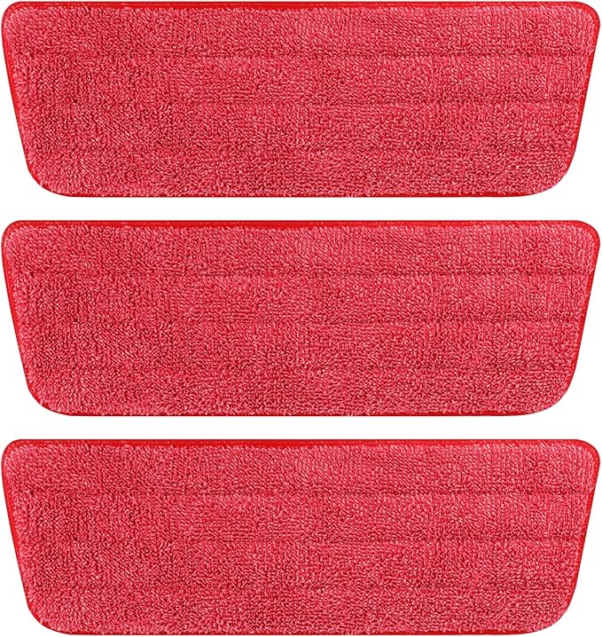 3 Pack Microfiber Reusable Mop Pads, Wet/Dry Floor Cleaning Refill Mop Pads, Spray Mop Hard Wood Floor Mop Pads Refills, Machine Washable Power Mop Pads Replacement
