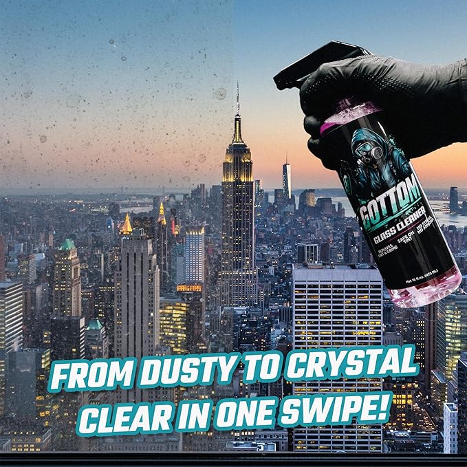 Gottom Glass Cleaner – 128oz, Ammonia Free, Streak-Free Window & Glass Cleaner, Safe on Tint – Perfect for Mirrors, Windows, & Glass Surfaces – Effective Dirt & Grime Remover