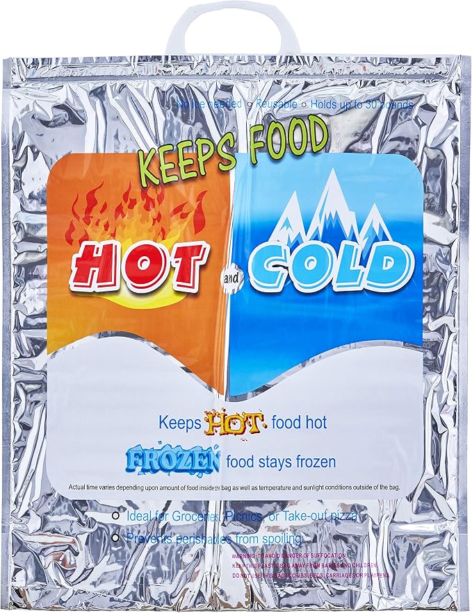 Superio Hot and Cold Insulated Bags for Food Delivery, Grocery Shopping Bags, Food Storage for Hot and Frozen Food for T