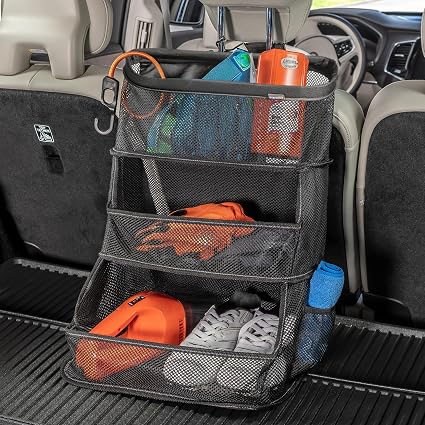 Car Storage Organizer – 3-Bin Hanging Organizer for SUV Trunk or Car Seat