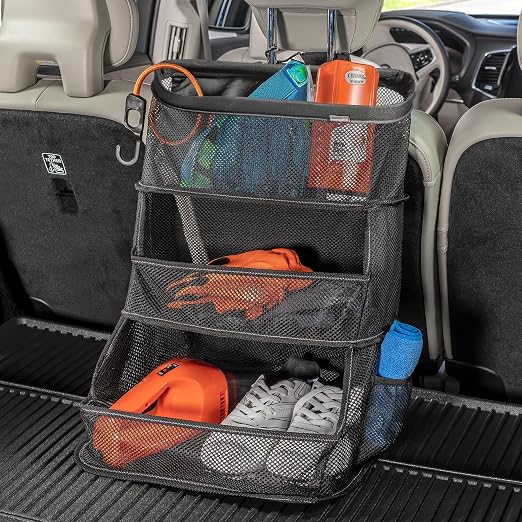 Car Storage Organizer – 3-Bin Hanging Organizer for SUV Trunk or Car Seat