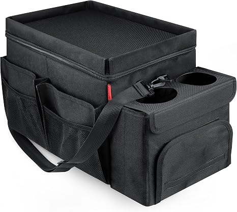 Car Organizer & Cooler – Durable Oxford Fabric Exterior & Waterproof Liner, Portable Car Storage & Insulated Cooler Box 