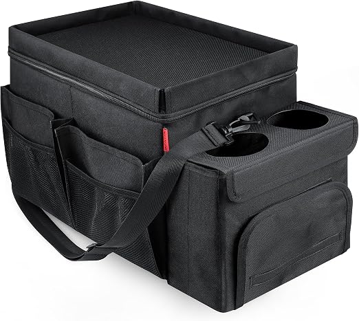 Car Organizer & Cooler – Durable Oxford Fabric Exterior & Waterproof Liner, Portable Car Storage & Insulated Cooler Box 