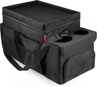Car Organizer & Cooler – Durable Oxford Fabric Exterior & Waterproof Liner, Portable Car Storage & Insulated Cooler Box 