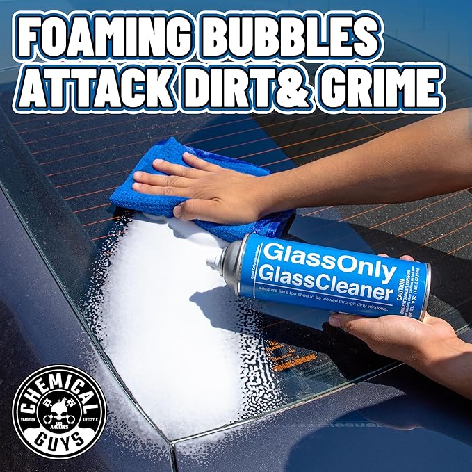 Chemical Guys CLDSPRAY100 Foaming Glass Cleaner (Works on Glass, Windows, Mirrors, Navigation Screens & More; Car, Truck, SUV and Home Use), Ammonia Free & Safe on Tinted Windows, 19 fl oz