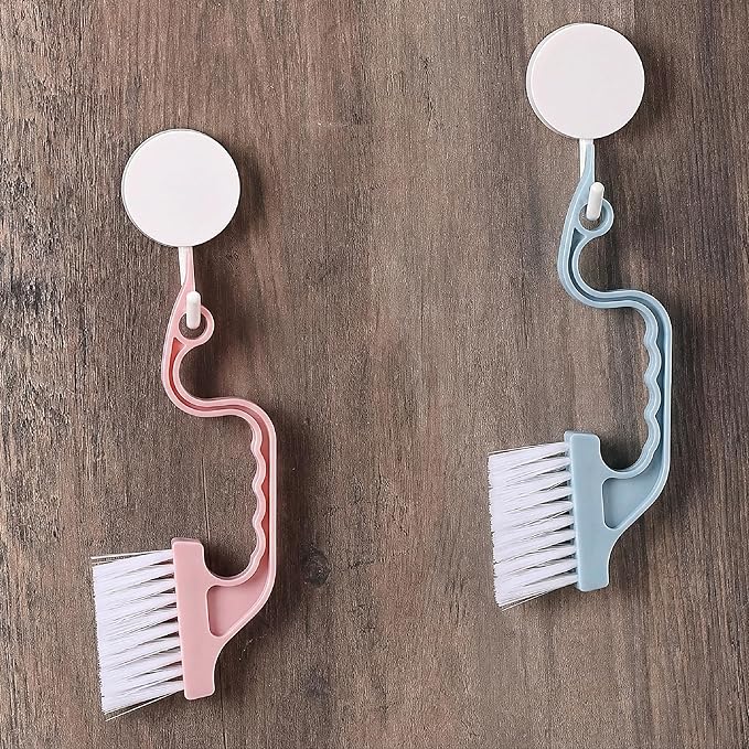 Slick- Window Track Cleaning Brush, 3 Pack, Colorful Ergonomic Handle, Built-in Scraper, Multipurpose, Window Track Cleaning Tools