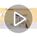 4 Pack Storage Bins with Bamboo Lids,Stackable Box for Organization