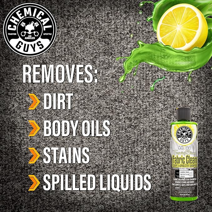 Chemical Guys CWS203 Foaming Citrus Fabric Clean Carpet & Upholstery Cleaner (Car Carpets, Seats & Floor Mats), Safe for Cars, Home, Office, & More, 128 fl oz (1 Gallon), Citrus Scent