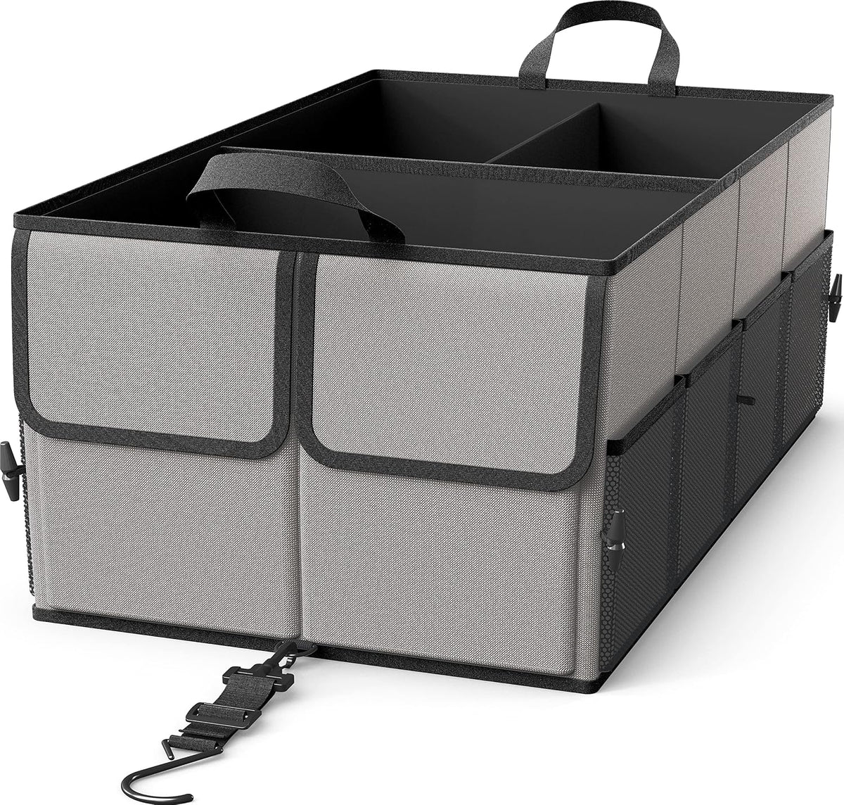 Foldable Car Trunk Organizer for SUV, 3-Compartment, Gray