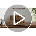 Decorative Box with Lid, Wicker Storage Basket, Water Hyacinth Woven Decorative box for Shelf, Coffee Table, Console Table, Home Decor (Large)
