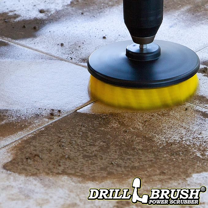 Drillbrush Bathroom Cleaning Drill Brush Attachment - Tile and Grout Cleaner Scrubber- Shower Cleaning Brush Attachment for Power Drill - Sink, Bathtub, Glass Door Spin Cleaner Brushes for Bathroom
