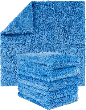 GREEN LIFESTYLE Chamois Cloth Microfiber Cleaning Cloth 6 Pack, Borderless Microfiber Towels Cleaning, Car Microfiber To