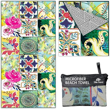 Quick Dry Towel Extra Large Waffle 78x35 Inch - Microfiber Beach Towel - Perfect for Beach, Travel, Swimming, Pool, Yoga