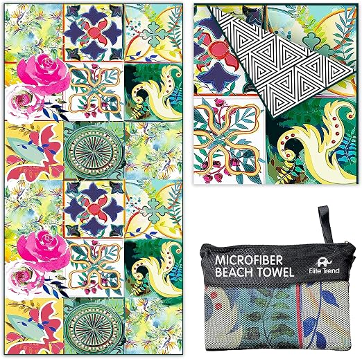 Quick Dry Towel Extra Large Waffle 78x35 Inch - Microfiber Beach Towel - Perfect for Beach, Travel, Swimming, Pool, Yoga
