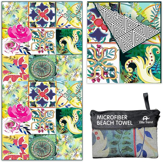 Quick Dry Towel Extra Large Waffle 78x35 Inch - Microfiber Beach Towel - Perfect for Beach, Travel, Swimming, Pool, Yoga